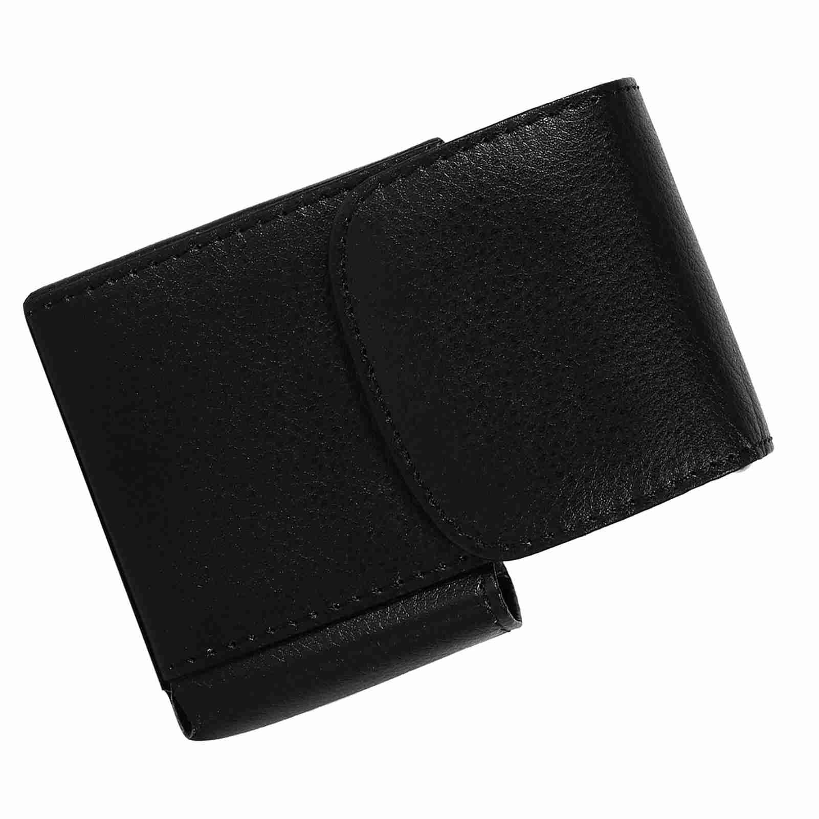 Cigarette Case PU Leather Smoke Tobacco Pouch Lighter Holder Storage Box Container Black