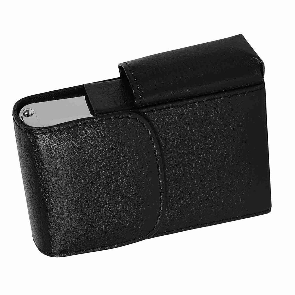 Cigarette Case PU Leather Smoke Tobacco Pouch Lighter Holder Storage Box Container Black