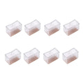 8 Pcs / Set Chair Legs Cover Rectangle Furniture Legs Protector with Rubber Sole(Transparent)