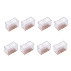 8 Pcs / Set Chair Legs Cover Rectangle Furniture Legs Protector with Rubber Sole(Transparent)