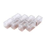 8 Pcs / Set Chair Legs Cover Rectangle Furniture Legs Protector with Rubber Sole(Transparent)