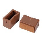 8 Pcs / Set Chair Legs Cover Rectangle Furniture Legs Protector with Rubber Sole(Coffee)