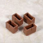 8 Pcs / Set Chair Legs Cover Rectangle Furniture Legs Protector with Rubber Sole(Coffee)