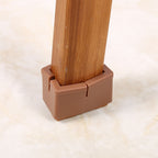 8 Pcs / Set Chair Legs Cover Rectangle Furniture Legs Protector with Rubber Sole(Coffee)