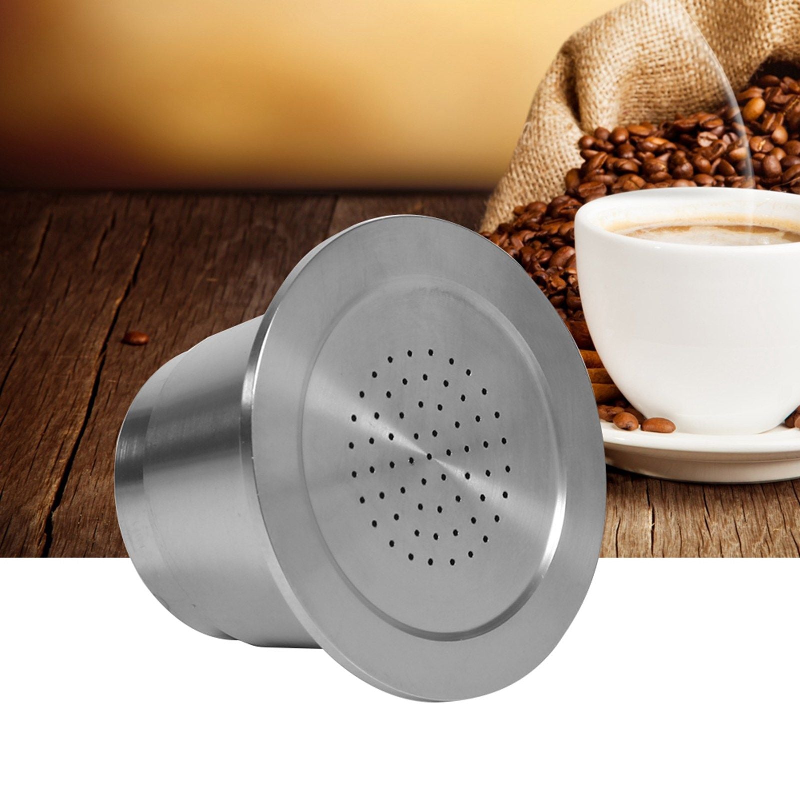Stainless steel Refillable Reusable Coffee Capsule With Spoon Compatible For Nespresso Machine