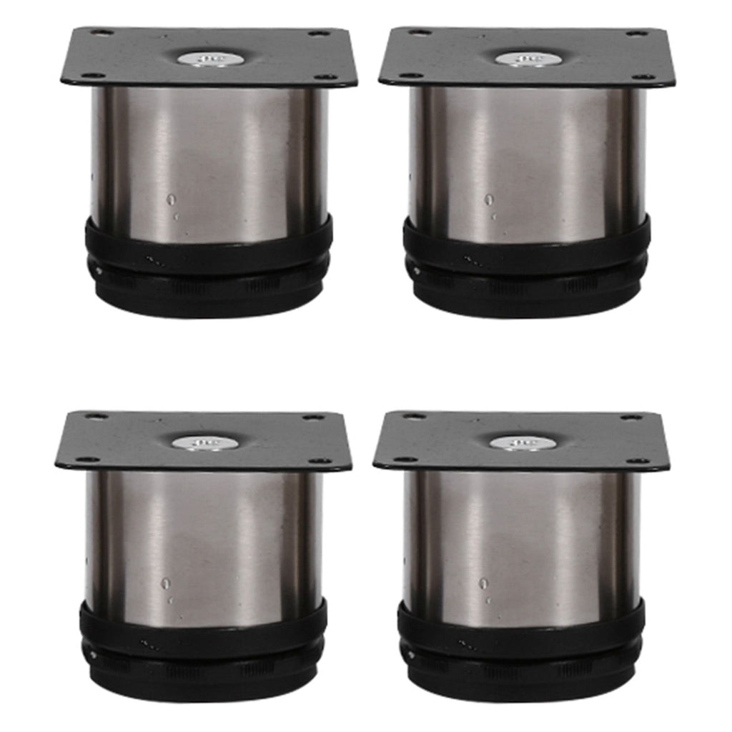 4Pcs Stainless Steel Height Adjustable Feet Cabinet Legs Round Stand Holder 60 X 60mm
