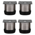 4Pcs Stainless Steel Height Adjustable Feet Cabinet Legs Round Stand Holder 60 X 60mm