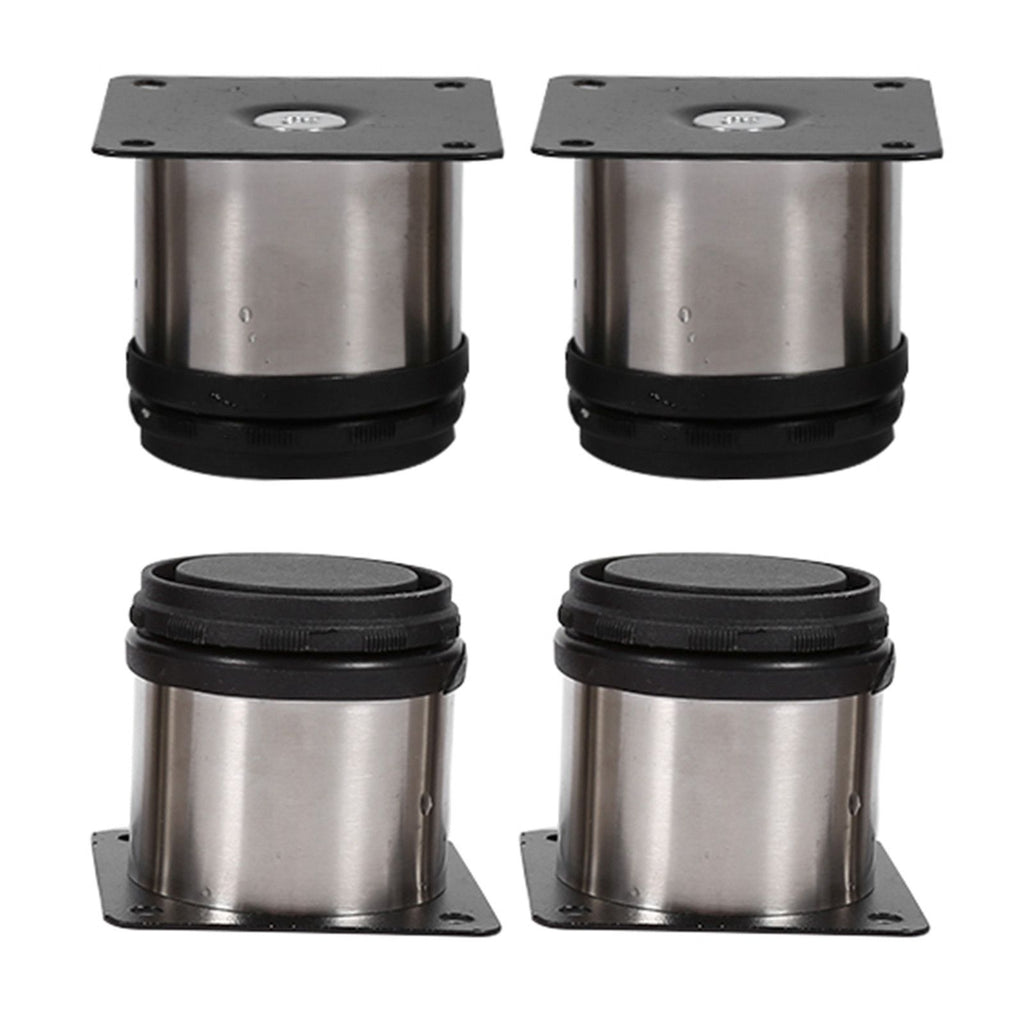 4Pcs Stainless Steel Height Adjustable Feet Cabinet Legs Round Stand Holder 60 X 60mm