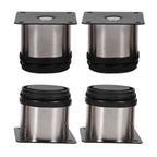 4Pcs Stainless Steel Height Adjustable Feet Cabinet Legs Round Stand Holder 60 X 60mm
