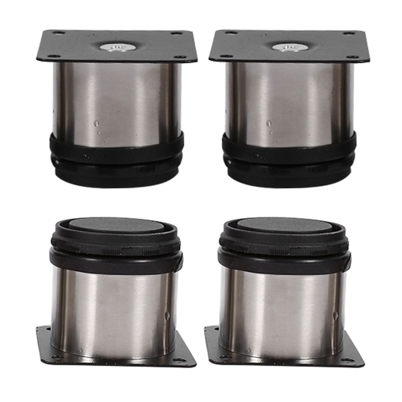 4Pcs Stainless Steel Height Adjustable Feet Cabinet Legs Round Stand Holder 60 X 60mm