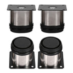 4Pcs Stainless Steel Height Adjustable Feet Cabinet Legs Round Stand Holder 60 X 60mm