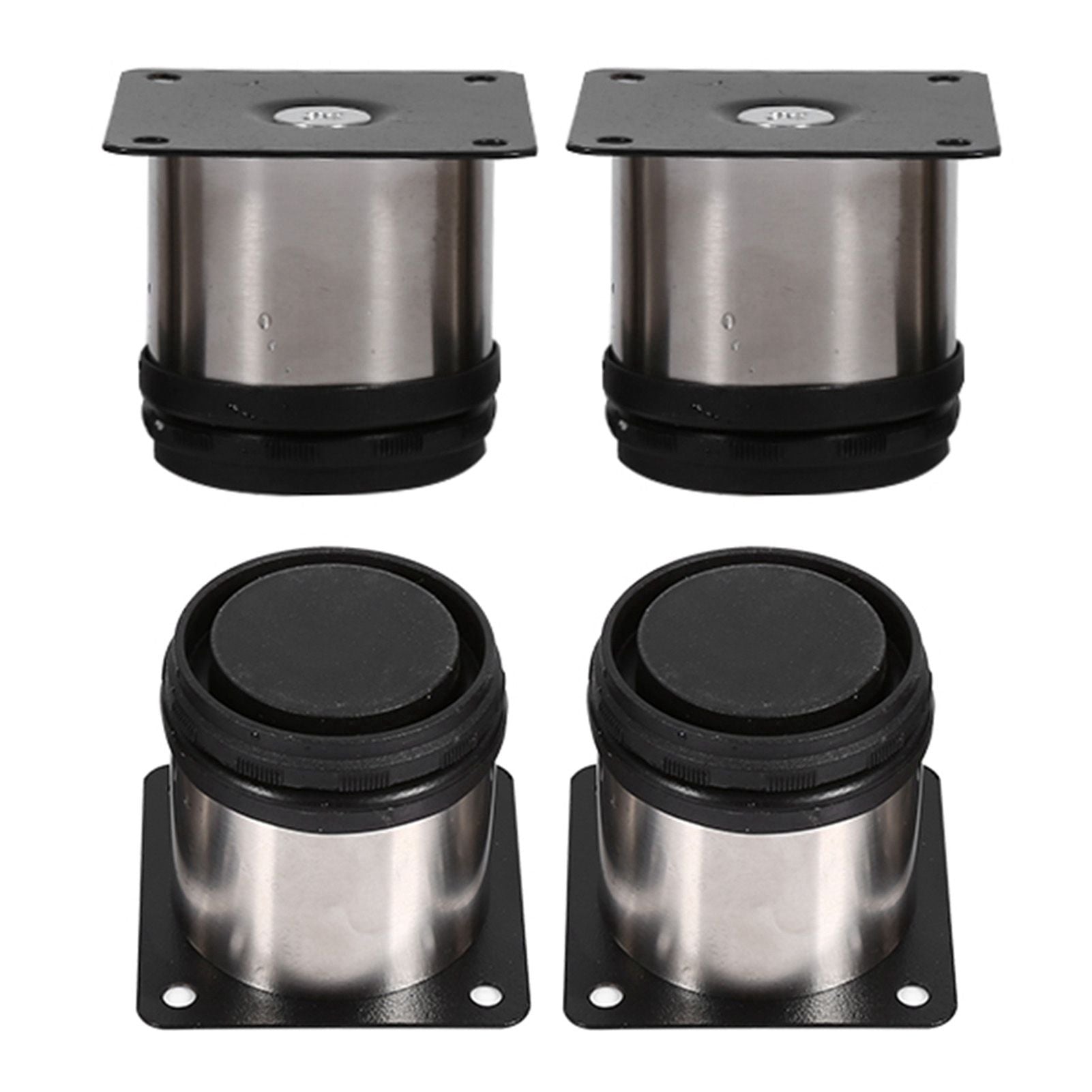 4Pcs Stainless Steel Height Adjustable Feet Cabinet Legs Round Stand Holder 60 X 60mm