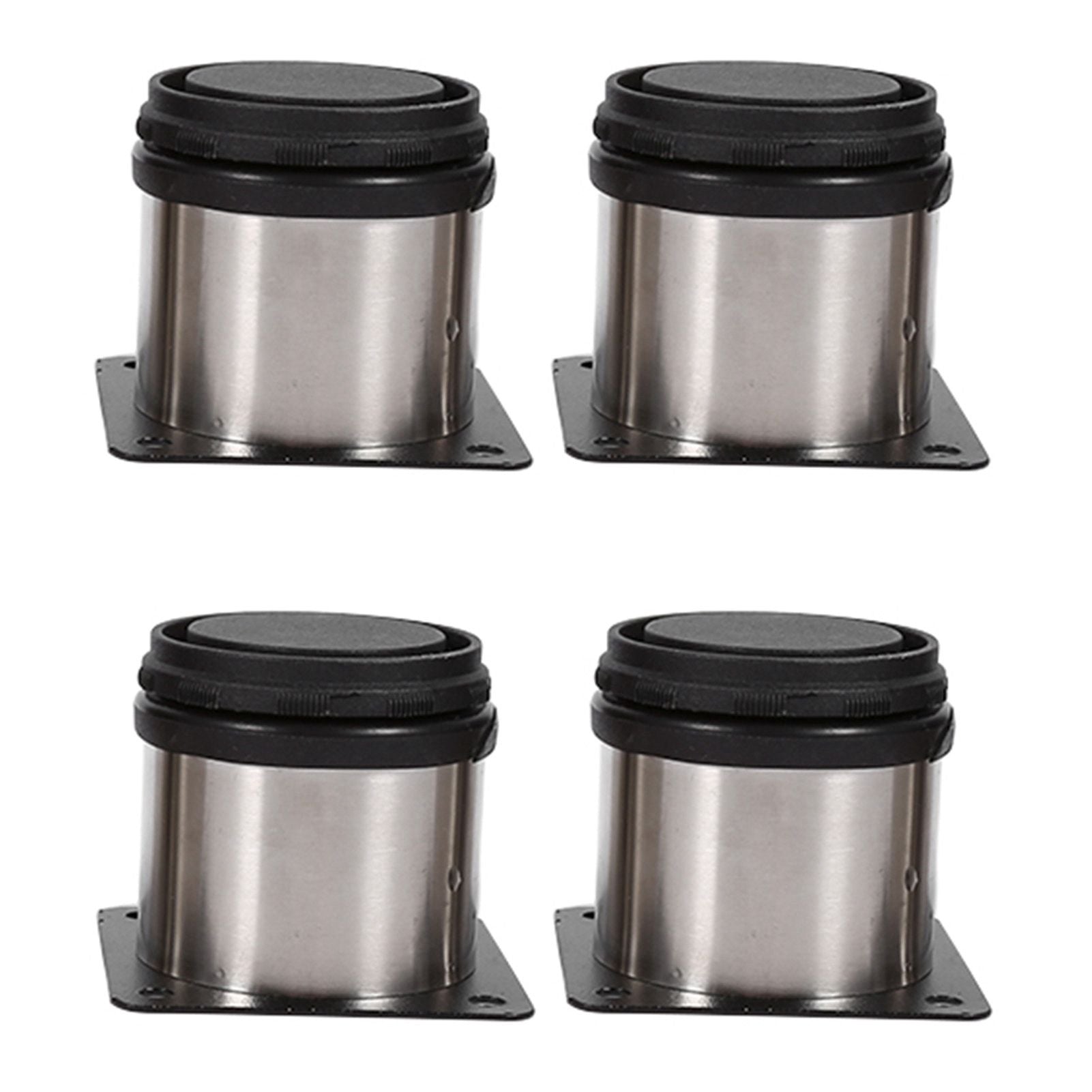 4Pcs Stainless Steel Height Adjustable Feet Cabinet Legs Round Stand Holder 60 X 60mm