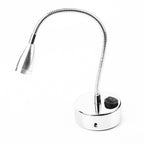 Silver LED Wall Lamps Flexible Gooseneck Bedroom Bedside Reading Light Cool White (Type 2)