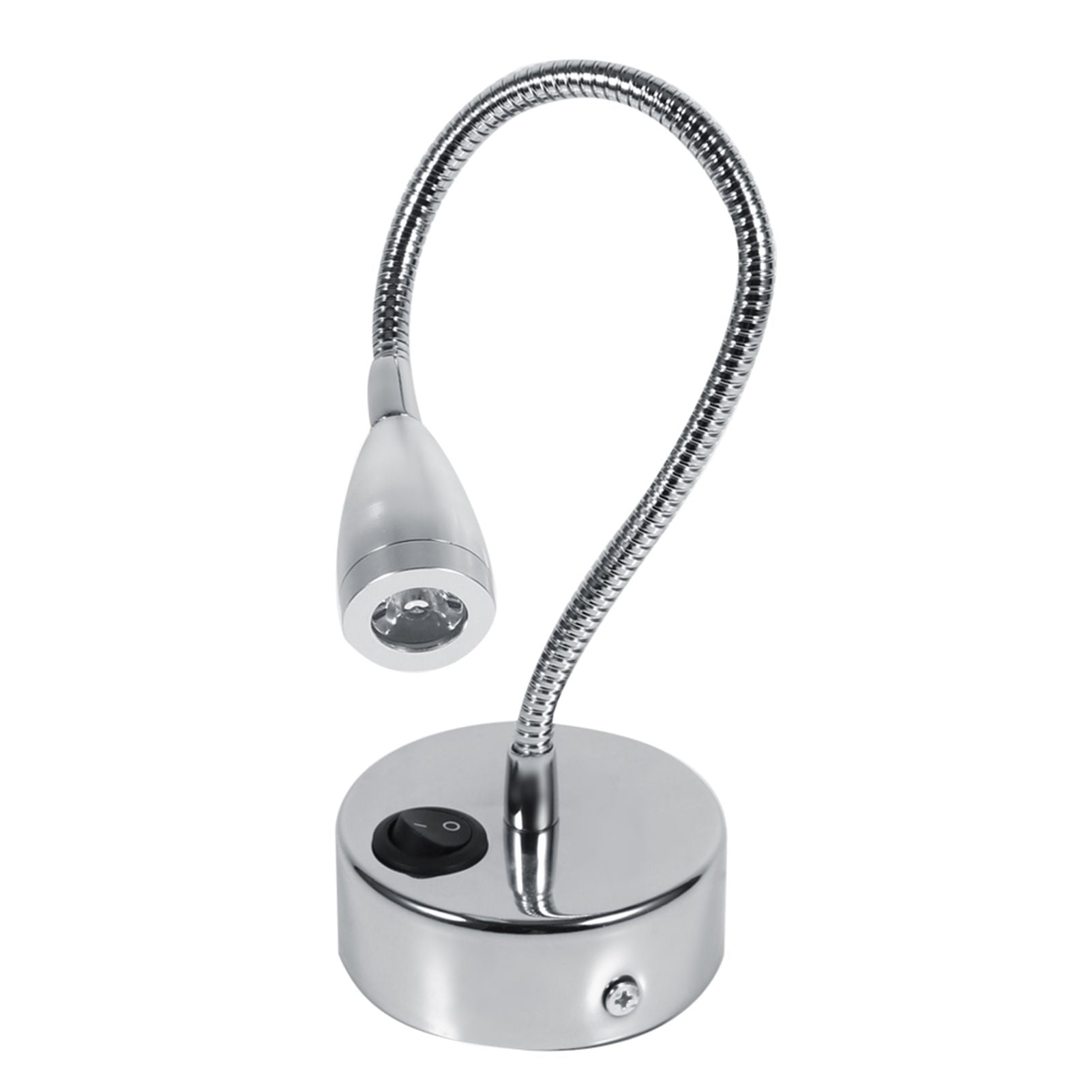 Silver LED Wall Lamps Flexible Gooseneck Bedroom Bedside Reading Light Warm White (Type 2)