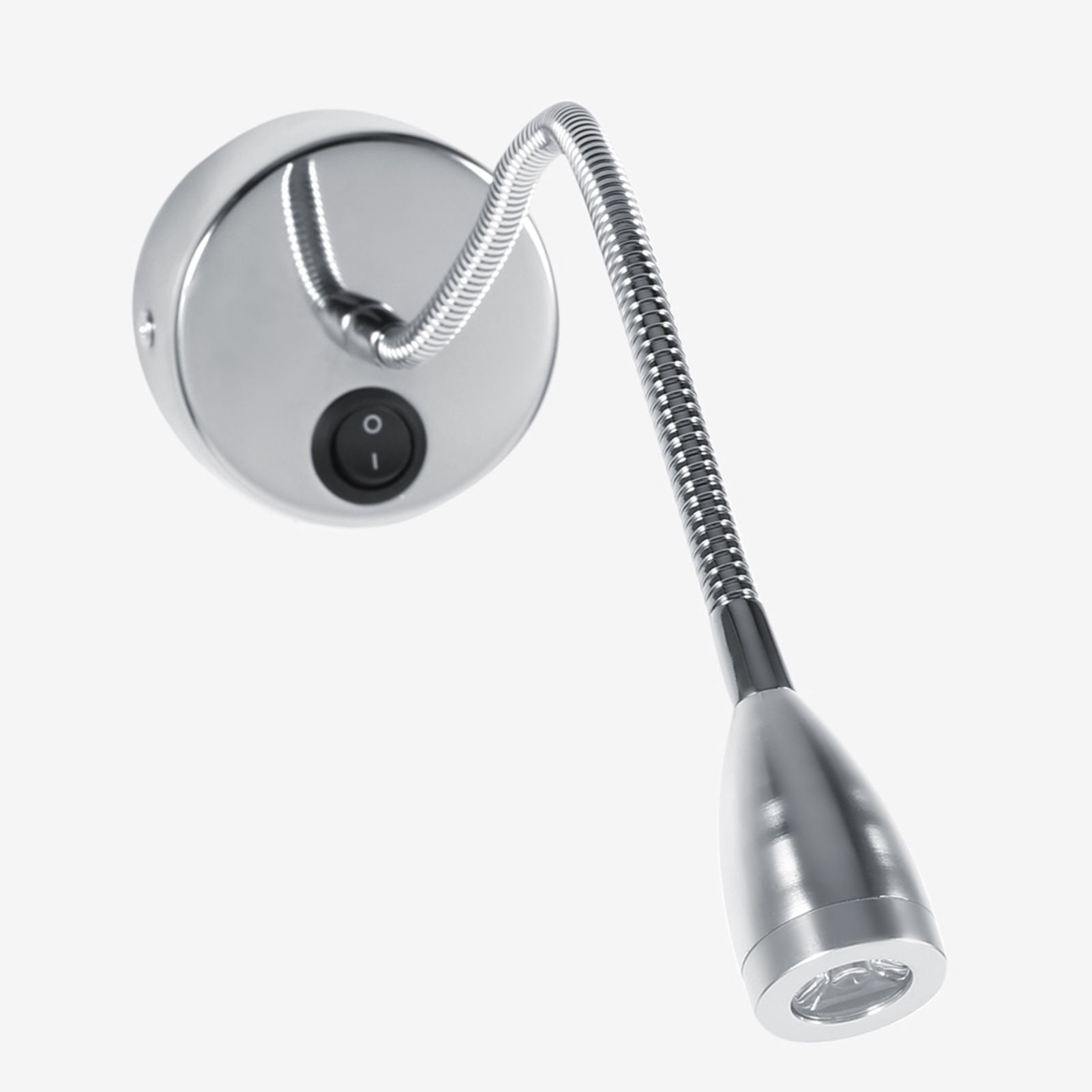 Silver LED Wall Lamps Flexible Gooseneck Bedroom Bedside Reading Light Warm White (Type 2)