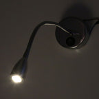 Silver LED Wall Lamps Flexible Gooseneck Bedroom Bedside Reading Light Warm White (Type 2)