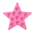 Five Star Shaped Cool Silicone Ice Cube Tray Freeze Mold Maker Tools for Club Bar Party (Pink)
