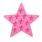 Five Star Shaped Cool Silicone Ice Cube Tray Freeze Mold Maker Tools for Club Bar Party (Pink)