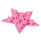 Five Star Shaped Cool Silicone Ice Cube Tray Freeze Mold Maker Tools for Club Bar Party (Pink)
