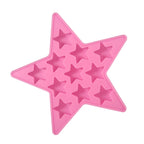 Five Star Shaped Cool Silicone Ice Cube Tray Freeze Mold Maker Tools for Club Bar Party (Pink)