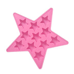 Five Star Shaped Cool Silicone Ice Cube Tray Freeze Mold Maker Tools for Club Bar Party (Pink)