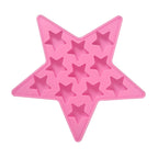 Five Star Shaped Cool Silicone Ice Cube Tray Freeze Mold Maker Tools for Club Bar Party (Pink)