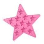 Five Star Shaped Cool Silicone Ice Cube Tray Freeze Mold Maker Tools for Club Bar Party (Pink)