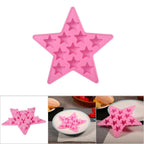 Five Star Shaped Cool Silicone Ice Cube Tray Freeze Mold Maker Tools for Club Bar Party (Pink)