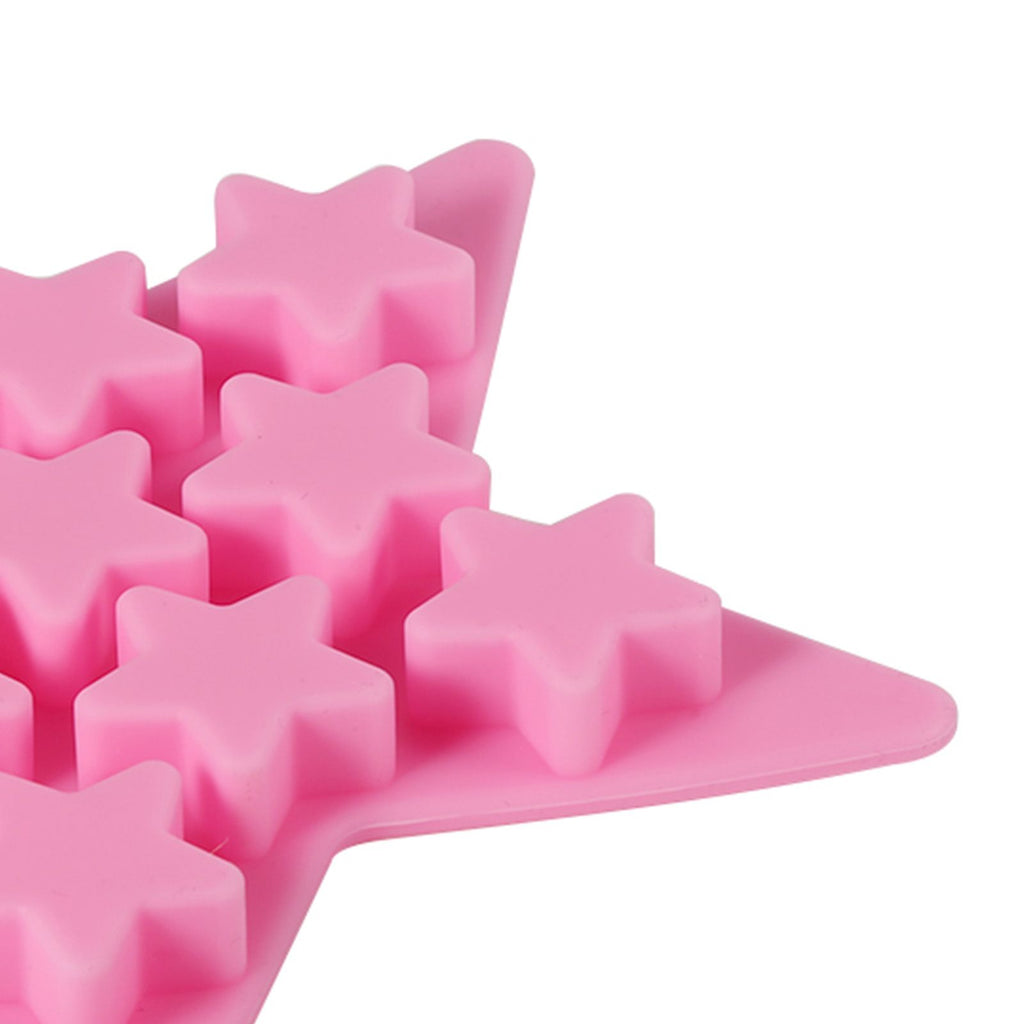 Five Star Shaped Cool Silicone Ice Cube Tray Freeze Mold Maker Tools for Club Bar Party (Pink)