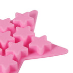 Five Star Shaped Cool Silicone Ice Cube Tray Freeze Mold Maker Tools for Club Bar Party (Pink)