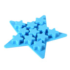 Five Star Shaped Cool Silicone Ice Cube Tray Freeze Mold Maker Tools for Club Bar Party (Blue)