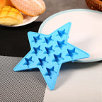 Five Star Shaped Cool Silicone Ice Cube Tray Freeze Mold Maker Tools for Club Bar Party (Blue)