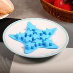 Five Star Shaped Cool Silicone Ice Cube Tray Freeze Mold Maker Tools for Club Bar Party (Blue)