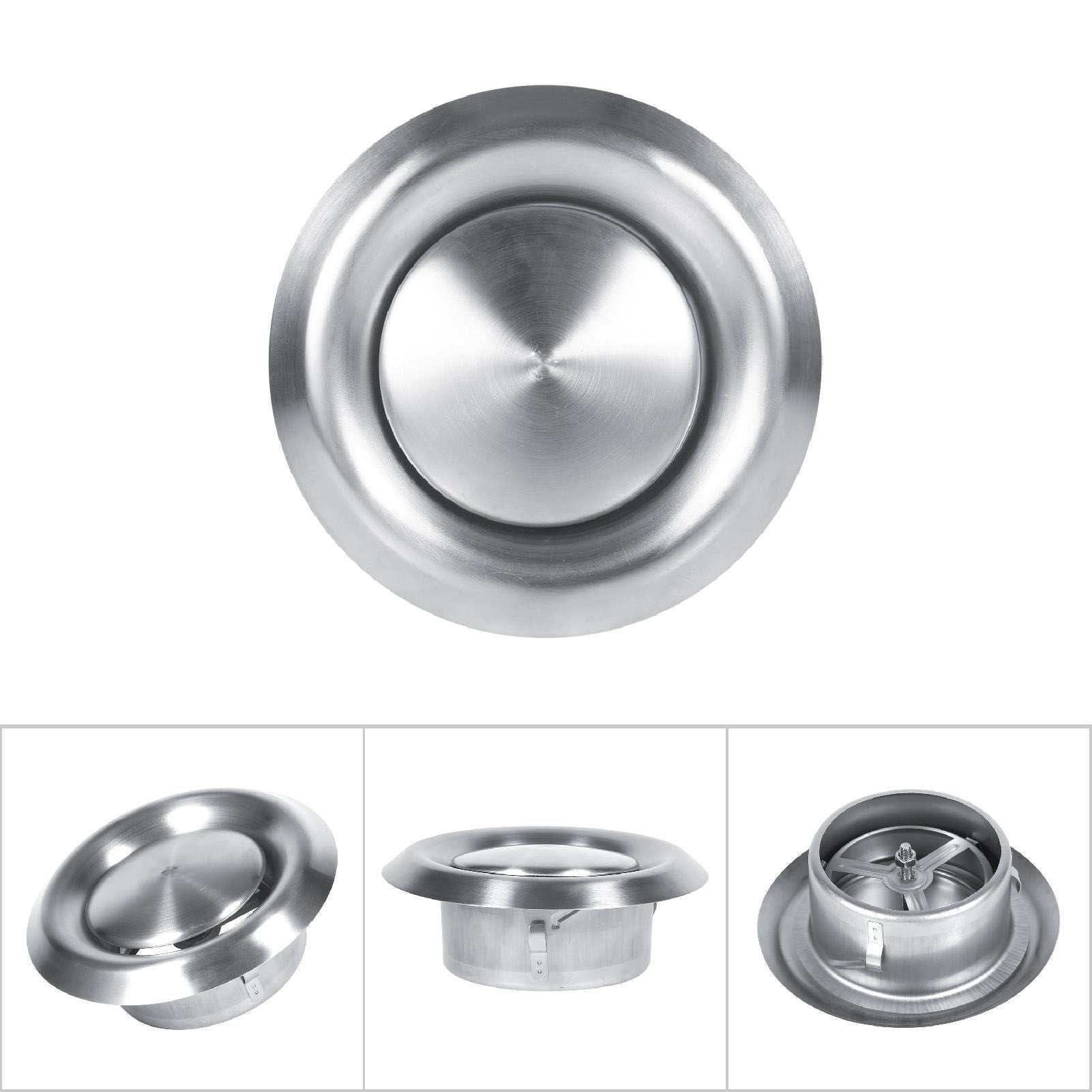 Adjustable Wall Ceiling Home Stainless Steel Air Vent Round Ventilation Duct Cover (100mm)