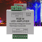 DC12-24V 24A RGBW Signal Amplifier 4 Channel Output Circuit Aluminum Shell LED Strip Controller