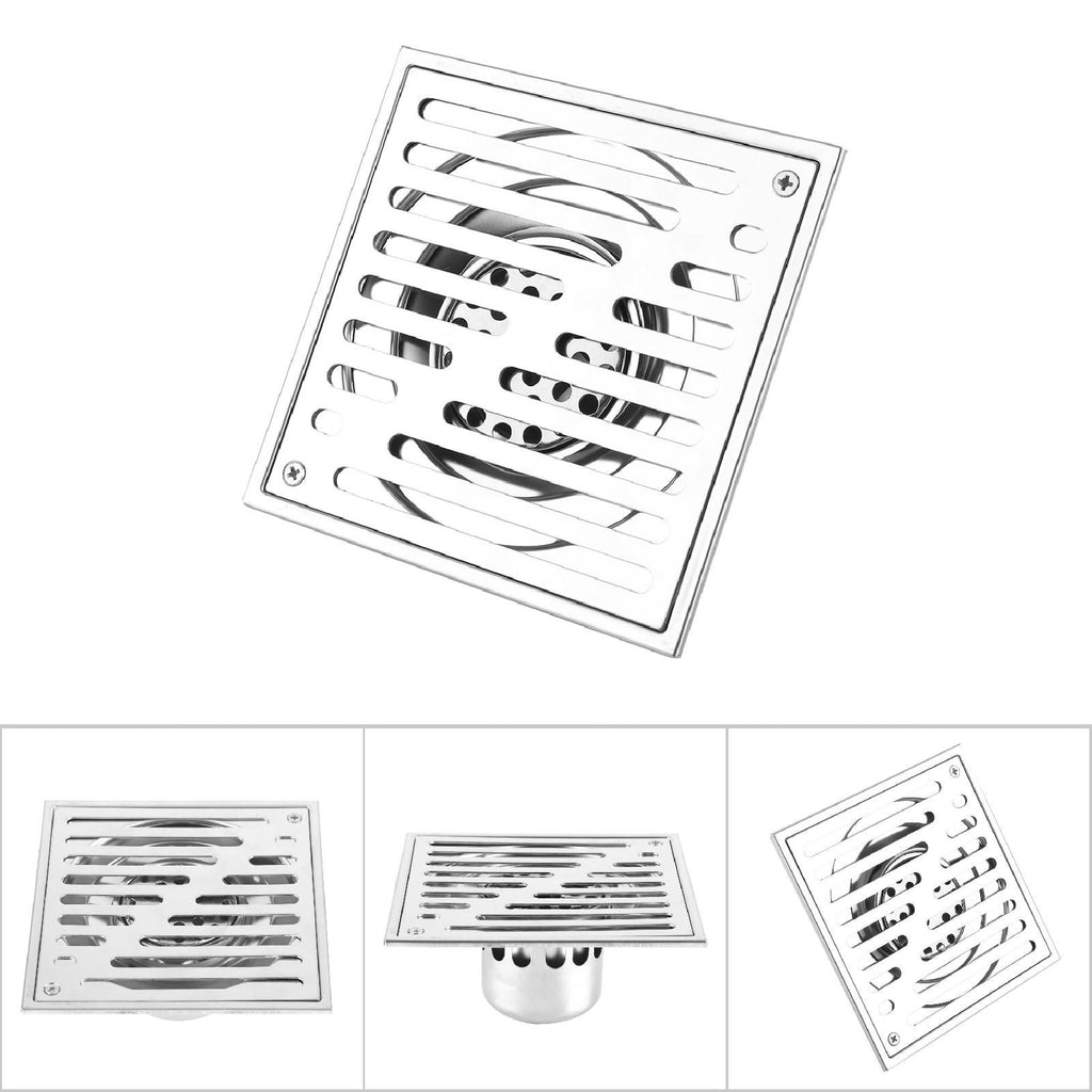 Stainless Steel Square AntiOdor Bathroom Floor Drain Waste Gate Shower Drainer Large Caliber(150*150mm)