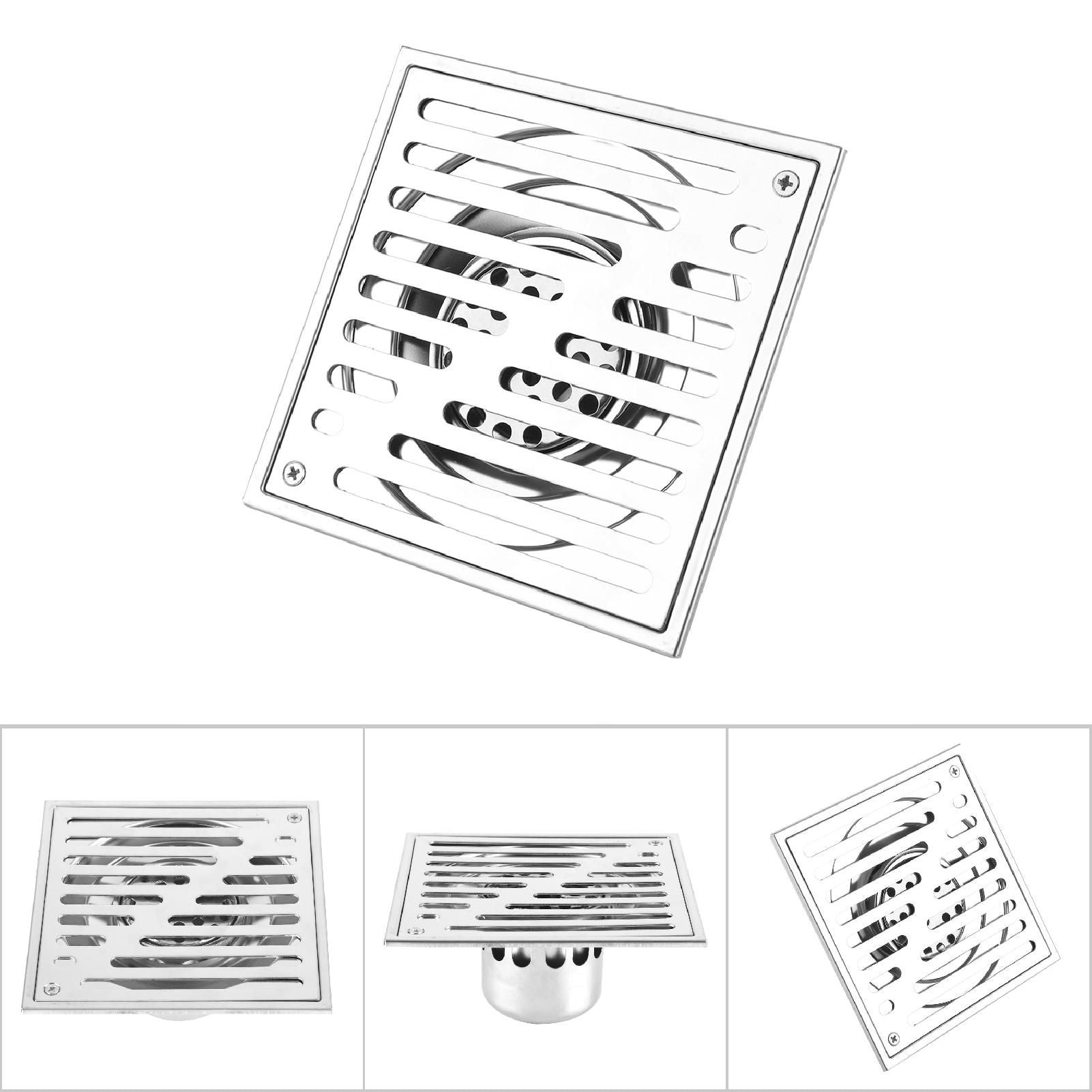 Stainless Steel Square AntiOdor Bathroom Floor Drain Waste Gate Shower Drainer Large Caliber(150*150mm)