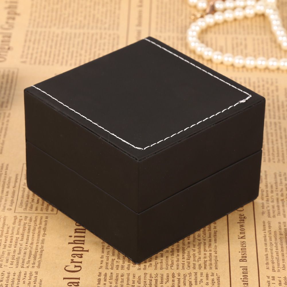 1Pc New Black PU Leather Watch Present Gift Display Case Bracelet Bangle Jewelry Storage Box