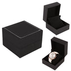 1Pc New Black PU Leather Watch Present Gift Display Case Bracelet Bangle Jewelry Storage Box