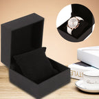 1Pc New Black PU Leather Watch Present Gift Display Case Bracelet Bangle Jewelry Storage Box