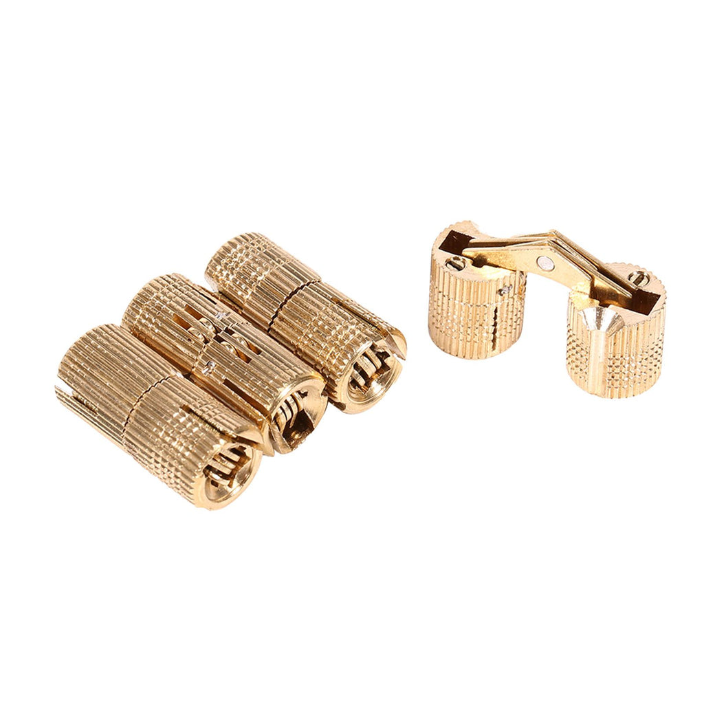 4pcs/pack Copper Cabinet Door Concealed Barrel Hinge for Worktops DIY Project 10mm