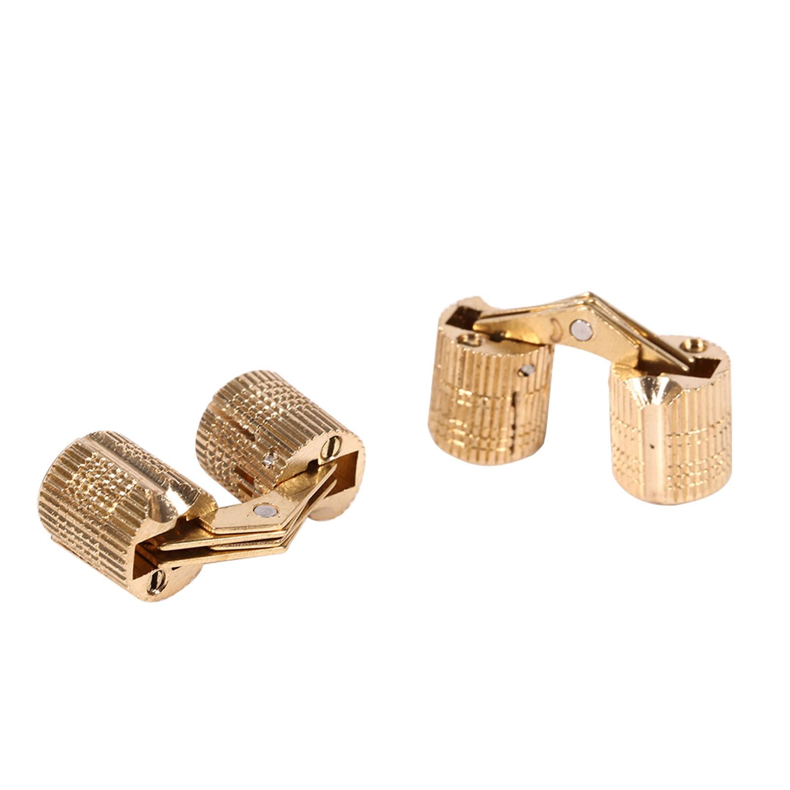 4pcs/pack Copper Cabinet Door Concealed Barrel Hinge for Worktops DIY Project 10mm