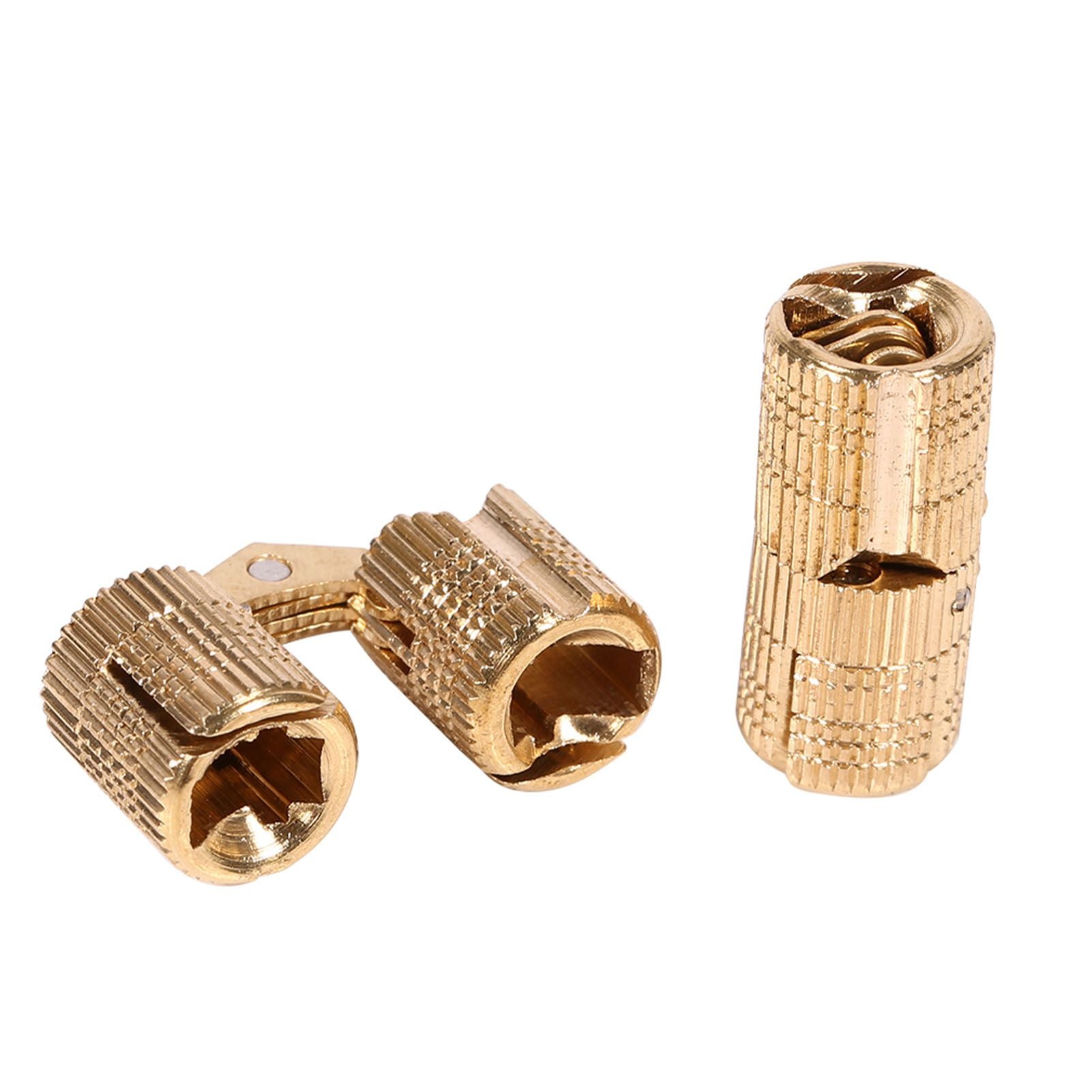 4pcs/pack Copper Cabinet Door Concealed Barrel Hinge for Worktops DIY Project 10mm