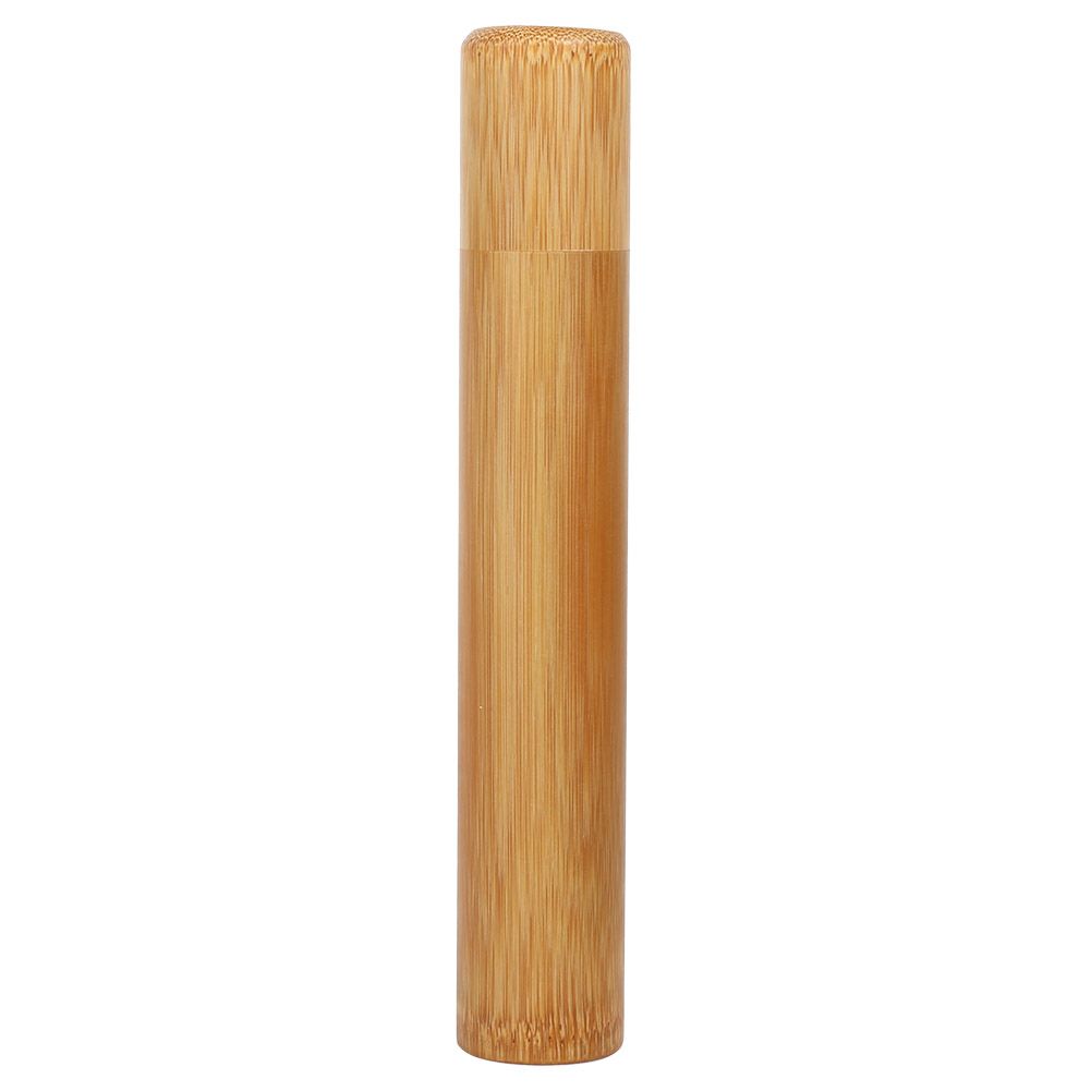 1Pc Round Portable Handmade Natural Bamboo Tea Jar Storage Holder Container Box (2.5 x 15.5cm)