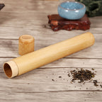 1Pc Round Portable Handmade Natural Bamboo Tea Jar Storage Holder Container Box (2.5 x 23cm )