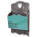 Wood Letter Rack Key Holder Wall Storage Creative Home Decoration with Hook Hanger Bluish Green