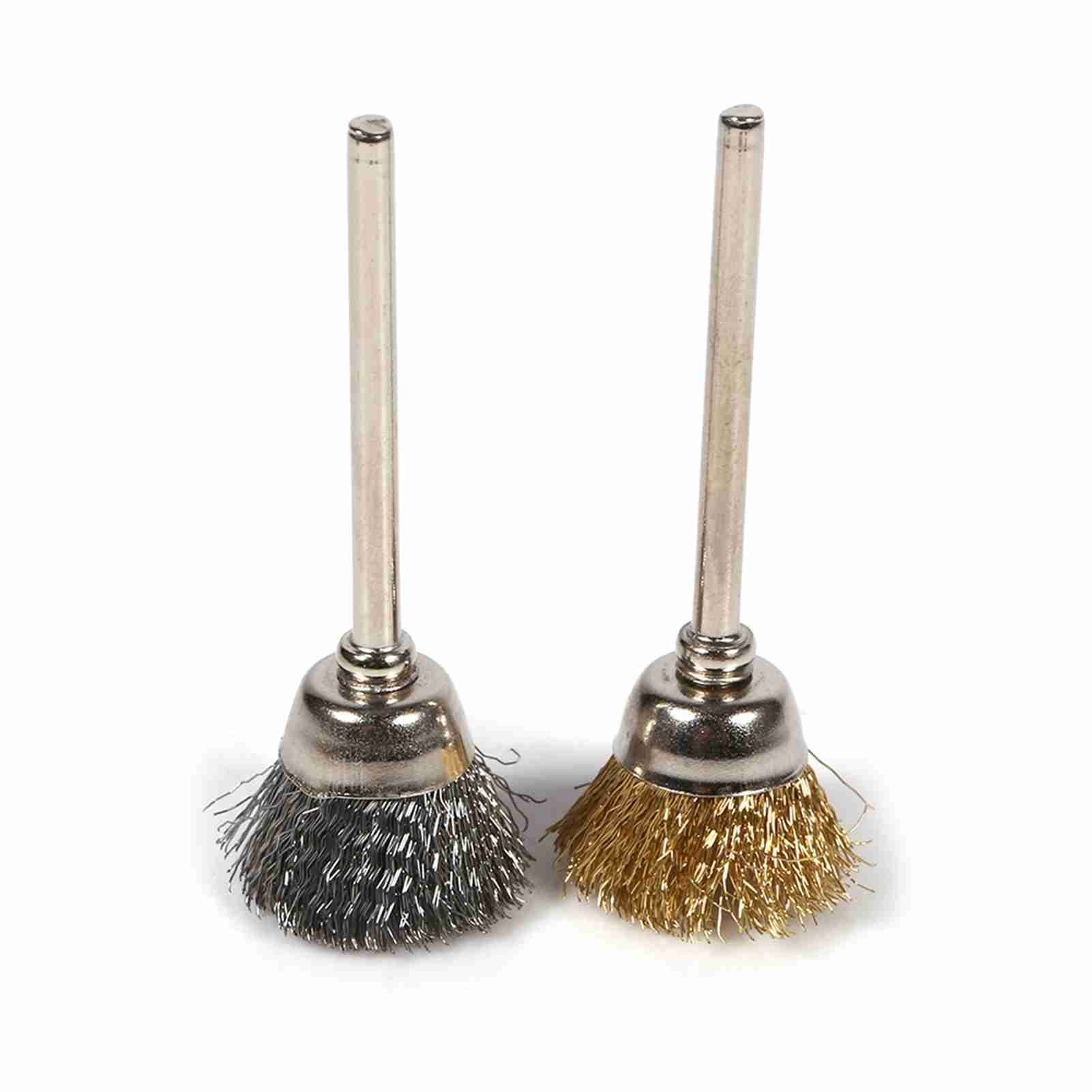 36pcs Brass Steel Wire Brush Set Pen Cup Wheel Shaped Polishing Cleaning Rotary Tools Full Kit