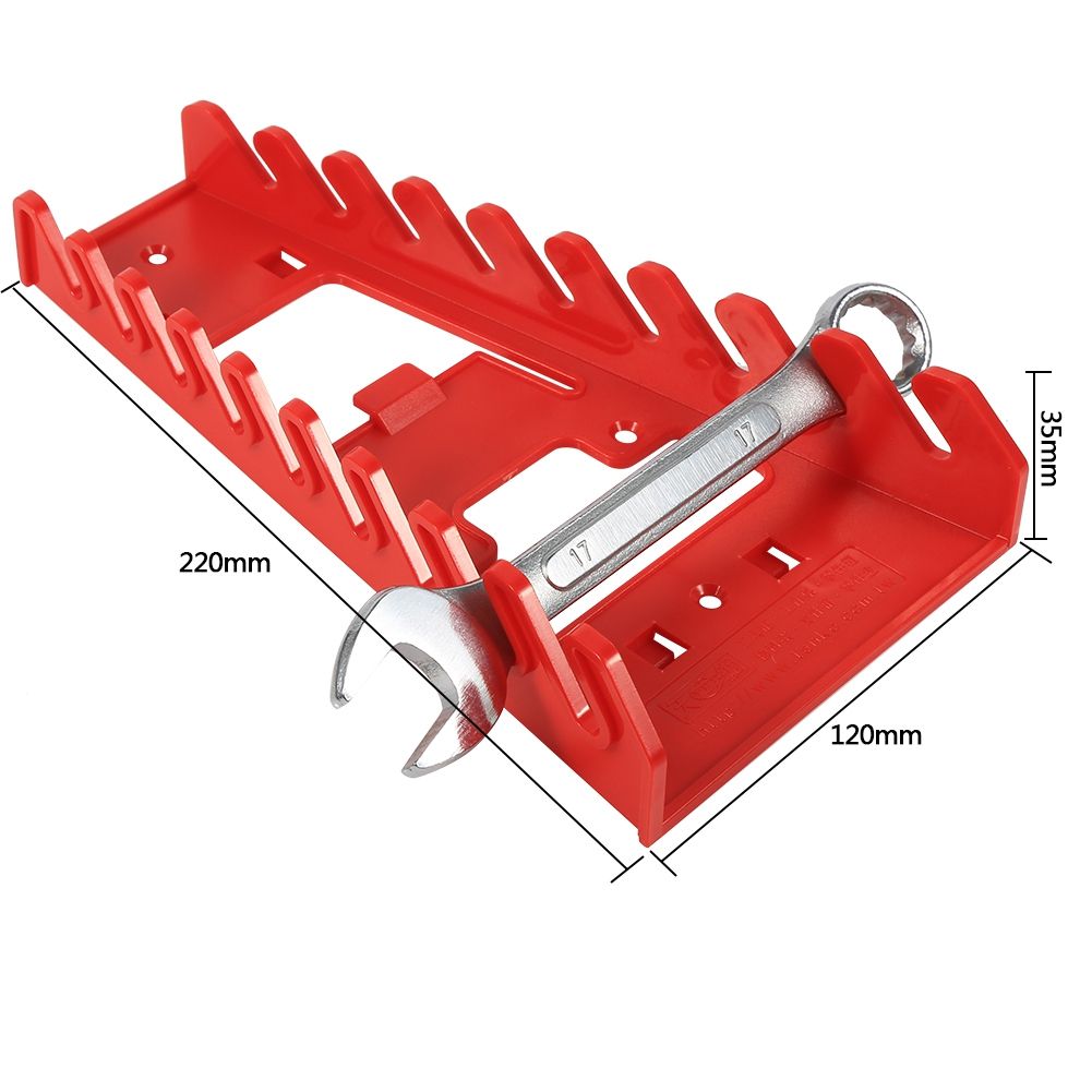 9 Slot Red Plastic Wrench Rack Standard Organizer Holder Storage Tool Wrenches Keeper