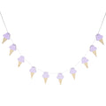 10Pcs Ice Cream Shape Wooden Hanging Garland Nursery Children Bedroom Wall Decorations (Purple)